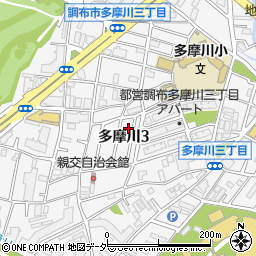 東京都調布市多摩川3丁目48-27周辺の地図