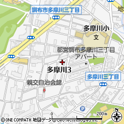 東京都調布市多摩川3丁目48-25周辺の地図