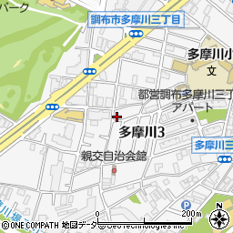 東京都調布市多摩川3丁目38-5周辺の地図