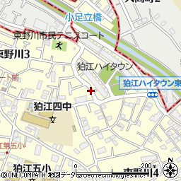 狛江ハイタウン中央周辺の地図