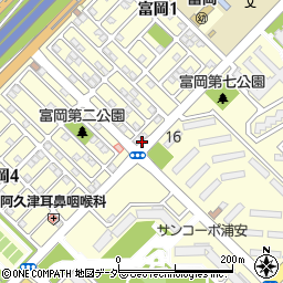 千葉県浦安市富岡周辺の地図