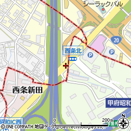 甲府昭和高校入口周辺の地図