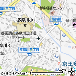 東京都調布市多摩川3丁目14-5周辺の地図