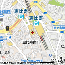 個室Dining 裏NO庭 恵比寿店周辺の地図
