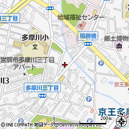 東京都調布市多摩川3丁目12周辺の地図