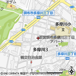 東京都調布市多摩川3丁目37周辺の地図