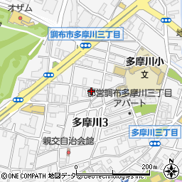 東京都調布市多摩川3丁目37-28周辺の地図