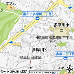 東京都調布市多摩川3丁目37-4周辺の地図