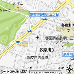 東京都調布市多摩川3丁目34-6周辺の地図