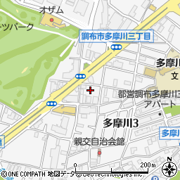 東京都調布市多摩川3丁目34周辺の地図