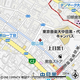 東京都目黒区上目黒1丁目15周辺の地図