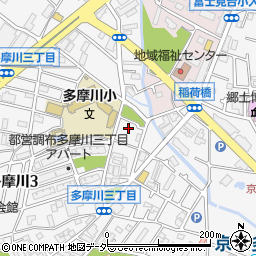 東京都調布市多摩川3丁目13-14周辺の地図