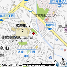 東京都調布市多摩川3丁目13周辺の地図