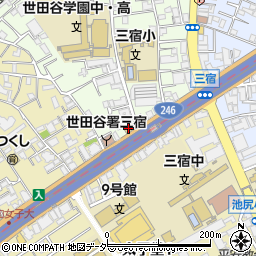 ローソン世田谷三宿一丁目店周辺の地図