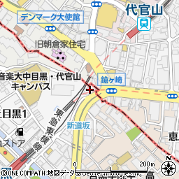 東京都目黒区上目黒1丁目1-5周辺の地図