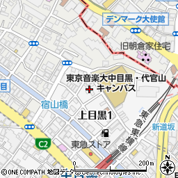 東京都目黒区上目黒1丁目11周辺の地図