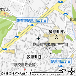 東京都調布市多摩川3丁目31-11周辺の地図