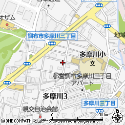 東京都調布市多摩川3丁目31-14周辺の地図