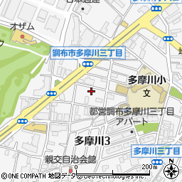東京都調布市多摩川3丁目31-18周辺の地図