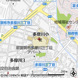東京都調布市多摩川3丁目21周辺の地図