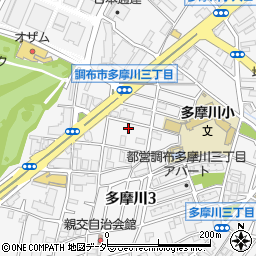 東京都調布市多摩川3丁目31周辺の地図