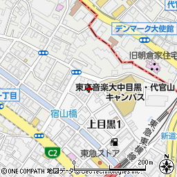 鍵の出張救急車目黒区上目黒営業所２４時間受付センター周辺の地図