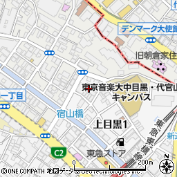 東京都目黒区上目黒1丁目10周辺の地図