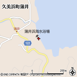 蒲井浜海水浴場周辺の地図