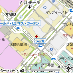 ワールドビジネスガーデンダイニング棟横駐車場周辺の地図