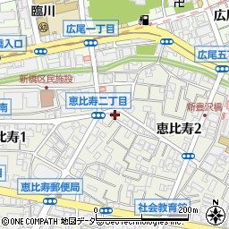 ローソンストア１００渋谷恵比寿二丁目店周辺の地図
