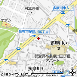 東京都調布市多摩川3丁目29-13周辺の地図