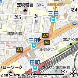 タイムズ田町駅前駐車場周辺の地図