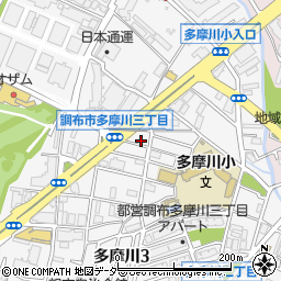 東京都調布市多摩川3丁目28-23周辺の地図