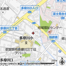 東京都調布市多摩川3丁目7-7周辺の地図