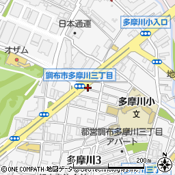 東京都調布市多摩川3丁目28周辺の地図