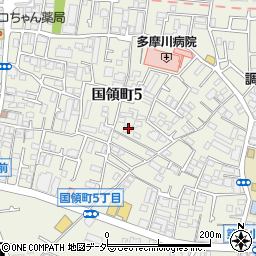 東京都調布市国領町5丁目34-4周辺の地図