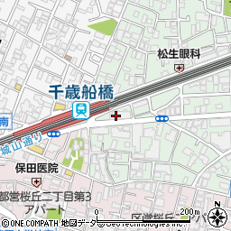 小田急電鉄株式会社　千歳船橋第一駐輪場周辺の地図