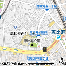 東京都渋谷区恵比寿西1丁目周辺の地図