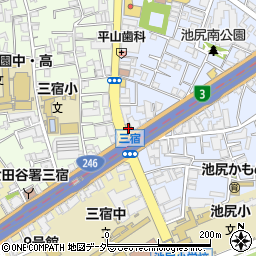 松屋三宿店周辺の地図