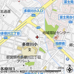 東京都調布市多摩川3丁目7-4周辺の地図