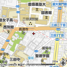慶應義塾大学三田キャンパス　知的資産センター周辺の地図
