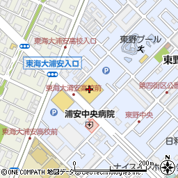 ヤオコー浦安東野店周辺の地図