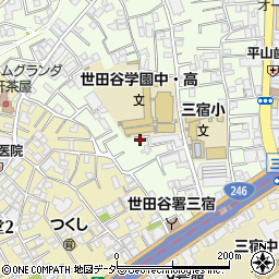 東京都世田谷区三宿1丁目15周辺の地図
