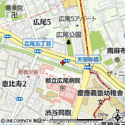大阪王将 広尾店周辺の地図