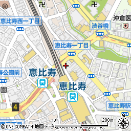 みなと食堂 恵比寿駅前店周辺の地図