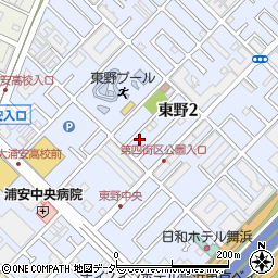 千葉県浦安市東野2丁目周辺の地図