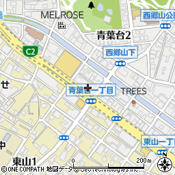 松屋中目黒青葉台２丁目店周辺の地図