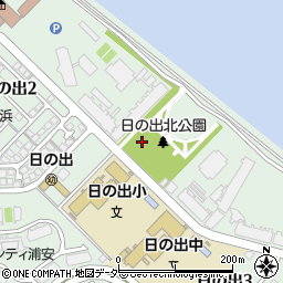 日の出北公園トイレ周辺の地図