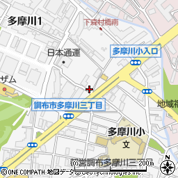 鶴川街道周辺の地図
