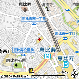 ピーコックストア恵比寿店周辺の地図